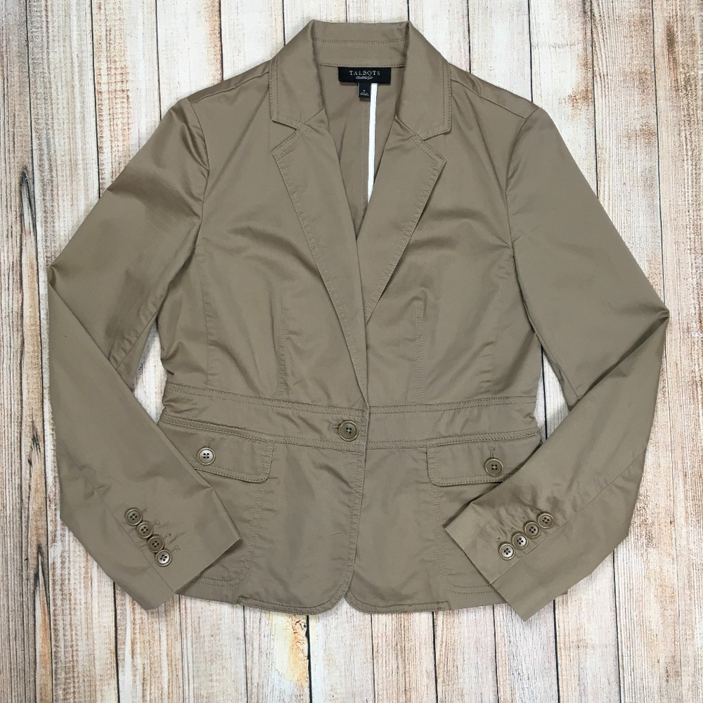 Talbots safari blazer in tan